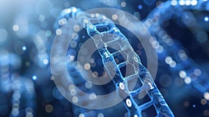 Binary Code DNA Structure Double Helix Blue Futuristic Technology Background