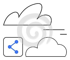 Abstract Representation of Cloud Technology with Network Sharing and Connectivity Elements