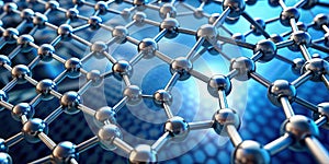 Abstract representation of a complex molecular structure featuring interconnected nodes and bonds. Generative AI