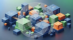 Abstract representation of computer processing and architecture