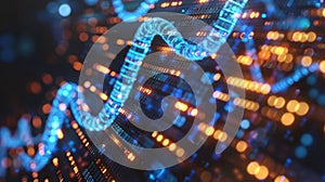 Abstract Digital Network Connection Background with Glowing Lines and Data Flow