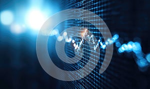 Abstract representation of data visualization with glowing lines and digital elements, perfect for technology concepts
