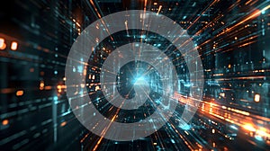 Abstract Representation of Digital Data Flow.
