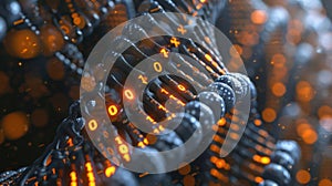 DNA Digital Code: Futuristic Genetic Data Stream Technology Background
