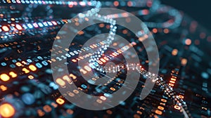 Data Stream Visualizing Digital Information Flow and Binary Code, Technology and Innovation.