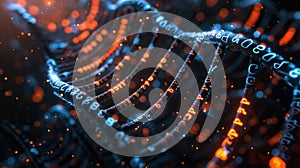 Abstract DNA Data Structure Concept in Binary Code Background Representation