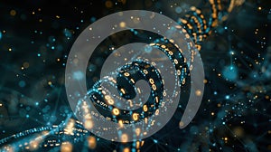 Digital Data Stream with Binary Code, Futuristic Technology Background