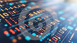 Abstract representation of digital information in a flowing array