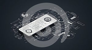 Mobile Data Network and Futuristic UI on Smartphone
