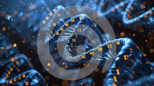 Data Stream DNA Structure with Binary Code and Abstract Background