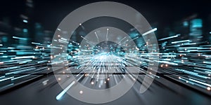 Abstract representation of fast data transmission, Generative AI