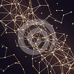 Create a network pattern on a dark background, resembling digital or