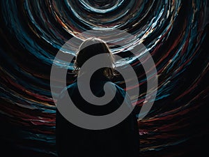 abstract representation of the feeling of depression and anxiety of a panic attack