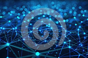 Abstract representation of a glowing network with nodes and interconnected lines