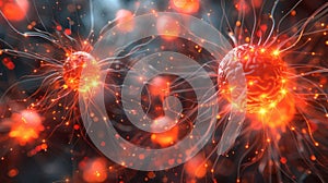 Brain Cell Network Connection with Neural Activity, Brain Connections and Synapses