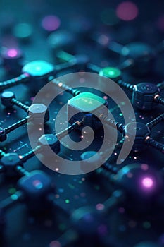 Abstract representation of interconnected digital networks and data flow within an enterprise architecture. An abstract, dynamic