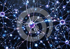 Abstract representation of interconnected neurons,