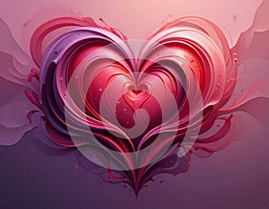 Abstract Representation of Love in Soft Curves and Romantic Tones photo