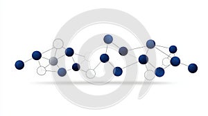 Abstract Representation of Molecular Structure with Blue and White Nodes on White Background