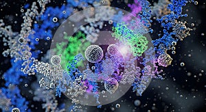 Abstract representation of molecular structures, showcasing