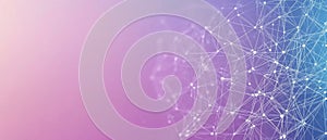 An abstract representation of a network featuring interconnected nodes against a gradient background, illustrating