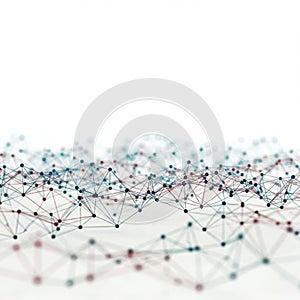 Abstract representation of a network structure with interconnected nodes and lines,
