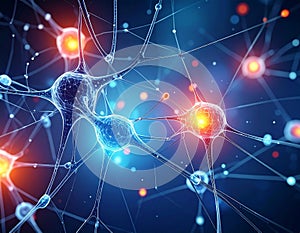 Abstract representation of neural networks and interconnected nodes visualizes the complexity of artificial intelligence