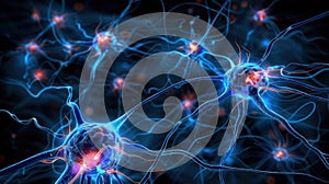 Neurons Network in The Brain Cell Structure Synapse Biology Brain Activity