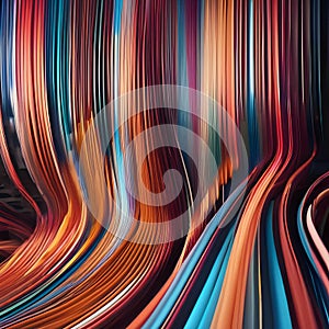 An abstract representation of sound waves in motion, visualized as colorful ribbons twisting and turning3