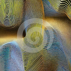An abstract representation of soundwaves, pulsating and intertwining in a vibrant spectrum3, Generative AI