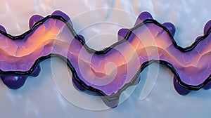 Abstract representation of a wavy structure with a gradient color scheme