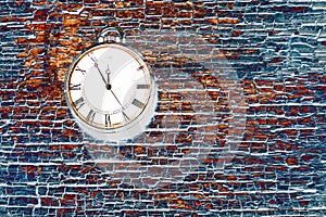 Abstract  Retro Clock Background Photo. Vintage old and Dusty