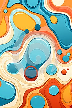 Abstract Retro Color Swirls Background Design