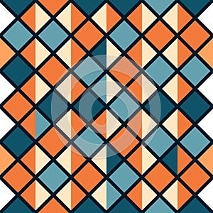 Abstract retro geometric seamless pattern