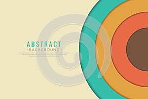 Abstract retro lines background. Paper cut circle pattern background retro style. Vector illustration