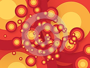 Abstract retro orange circle background