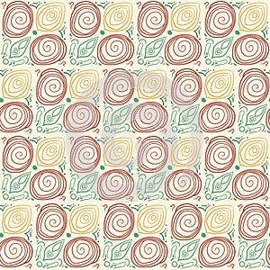 Abstract retro seamless pattern. vintage ornament endless background. Vector flat illustration