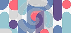 Abstract retro style of midcentury geometric design header template. Graphics style of simple sign shape background. illustration