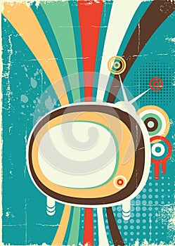 Abstract retro television.Vector poster