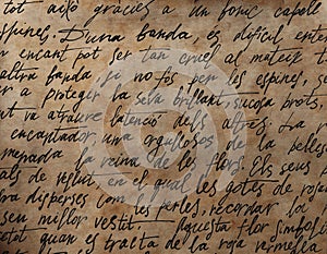 Old letter manuscript parchment paper texture background with text