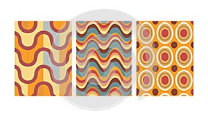 Abstract Retro Wavy Line Art Pattern Texture, vector design Generative AI