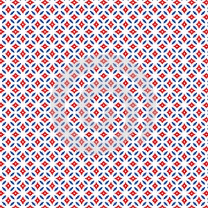 Abstract Red Blue Rhomb Diamond Geometric Pattern Fabric Background photo