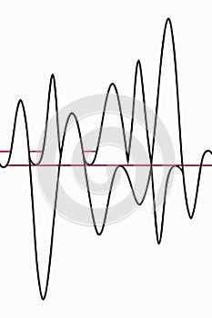 Abstract rhythmic sound waves, complex audio frequency pattern, vector design Generative AI