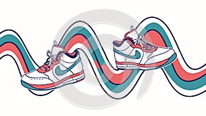 Abstract Rhythmic Wave, Representing Dynamic Flow, vector design Generative AI