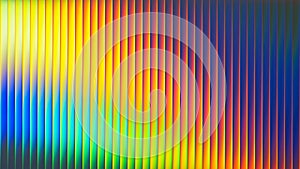 Abstract ribbed fractal texture with glass effect and bright smooth fluted vertical lines of rainbow gradient. Bold and dynamic photo