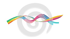 Abstract Ribbon Swirl Gradient Vector Graphic Element, vector design Generative AI