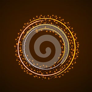 Abstract ring background with luminous particles