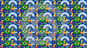 Seamless pattern 2023 Abstract Soccer Competition Football Championship, Conmebal Copa, America, SÃÂ£o Paulo, Columbia, Argentina photo