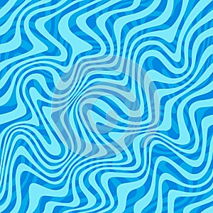 Abstract Ripple Seamless Pattern with Flow of Water Waves. Vector Blue Background. Illustration of Ocean, Aquarium, Sea