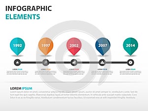 Abstract roadmap business timeline Infographics elements, presentation template flat design vector illustration for web design